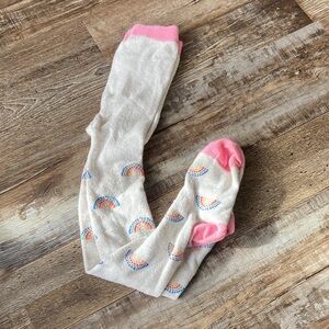 Mini Boden oatmeal colored rainbow tights size girls 5-6y